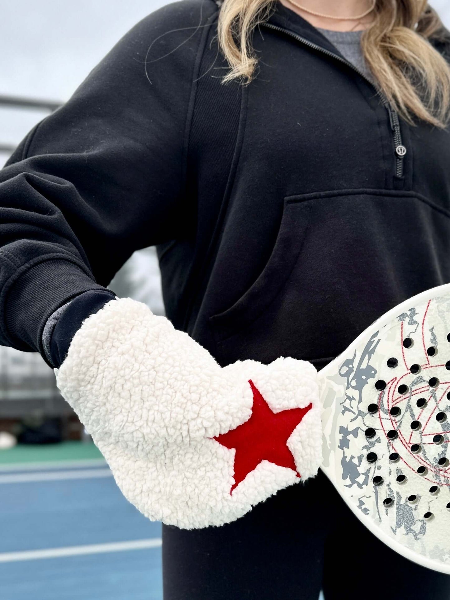 Elemitts Handmade platform tennis mitts lined with repurposed cashmere Paddle tennis